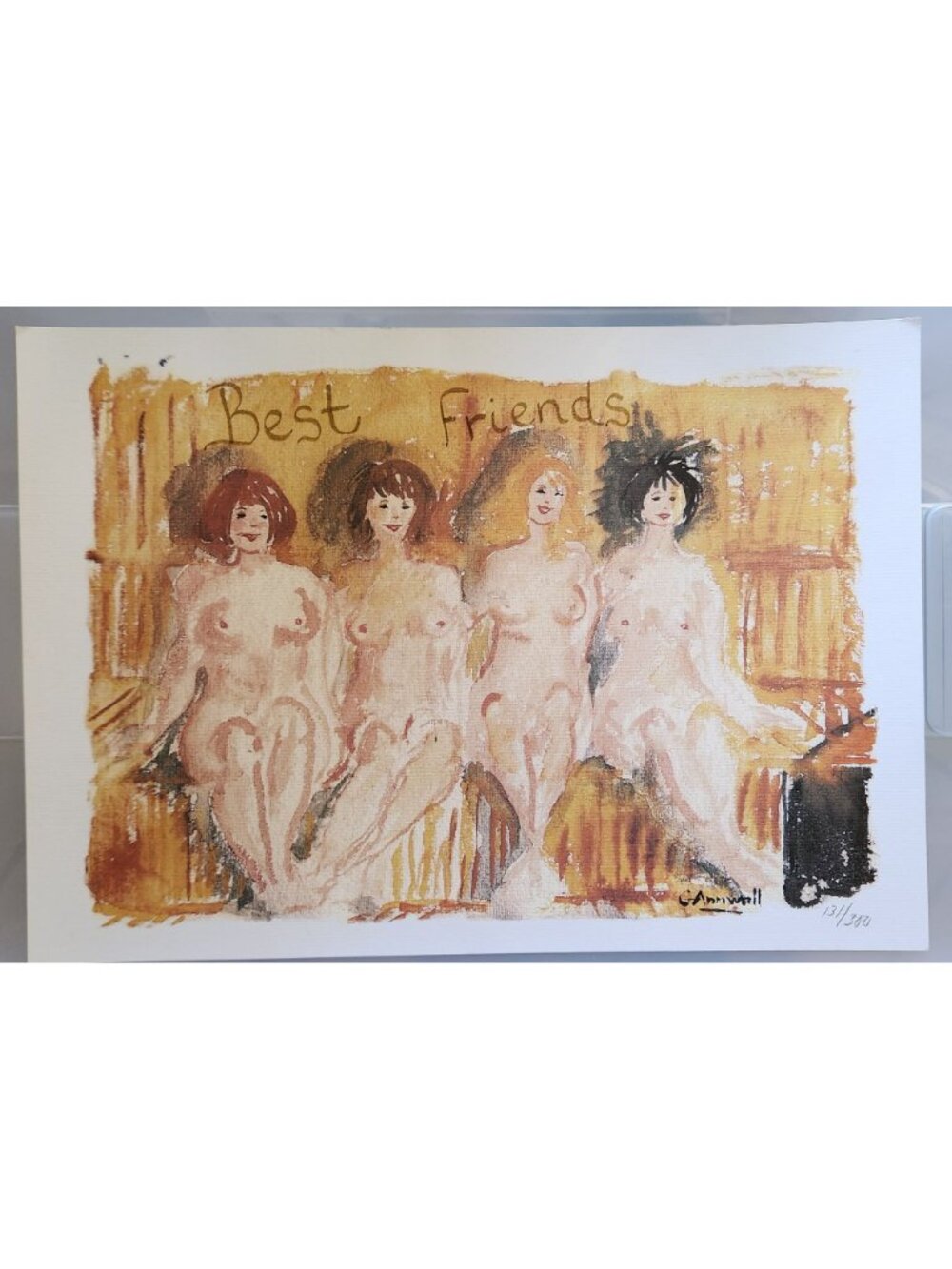 Gunilla Annwall Best Friends Signed Limited Print Female Figures Wall Art - Picture 2 of 3